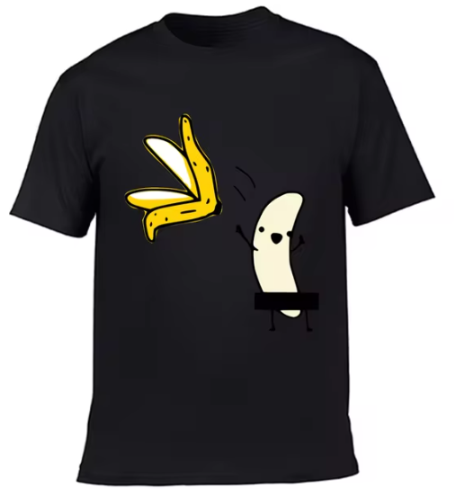 Men's Banana Disrobe Funny Design Print T-shirt