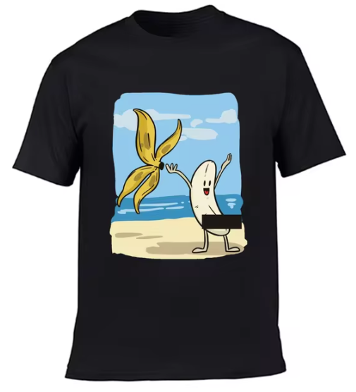 Men's Banana Disrobe Funny Design Print T-shirt