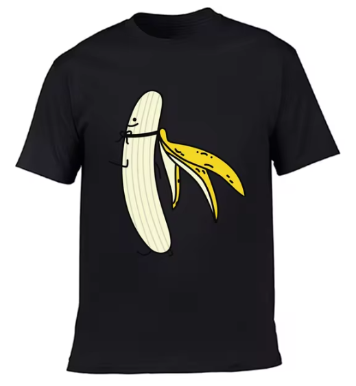 Men's Banana Disrobe Funny Design Print T-shirt