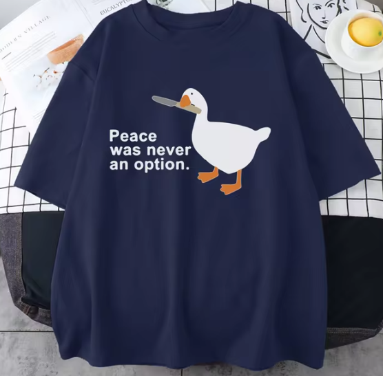 Peace Was Never An Option Kawaii Funny Print Women T Shirt