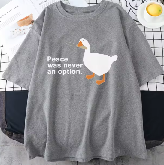 Peace Was Never An Option Kawaii Funny Print Women T Shirt