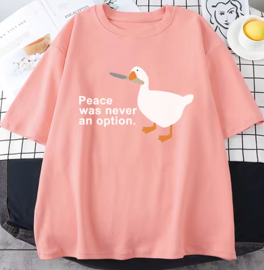 Peace Was Never An Option Kawaii Funny Print Women T Shirt