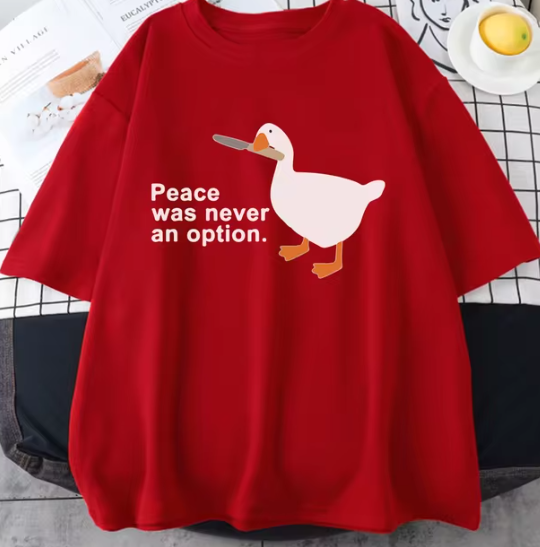 Peace Was Never An Option Kawaii Funny Print Women T Shirt