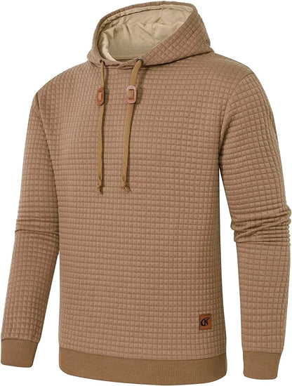 Mens waffle Long Sleeve Hoodie