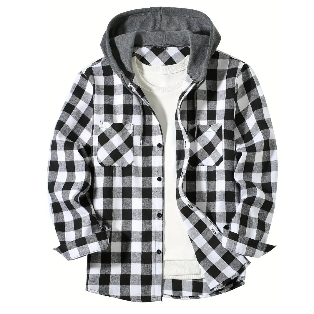 Mens Flannel Hoodie