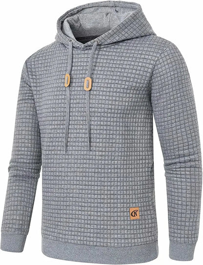 Mens waffle Long Sleeve Hoodie