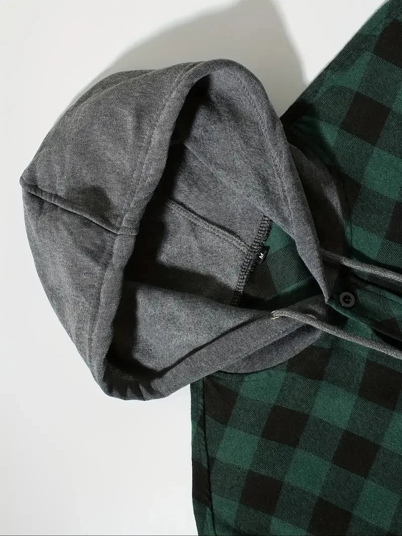 Mens Flannel Hoodie