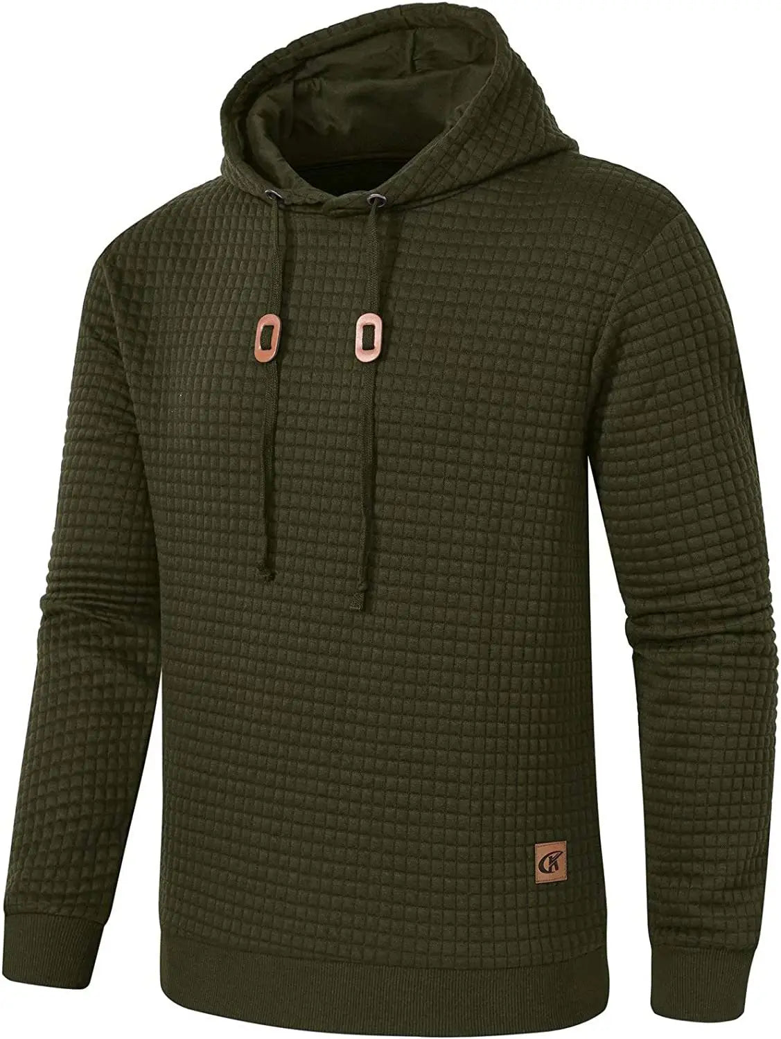 Mens waffle Long Sleeve Hoodie