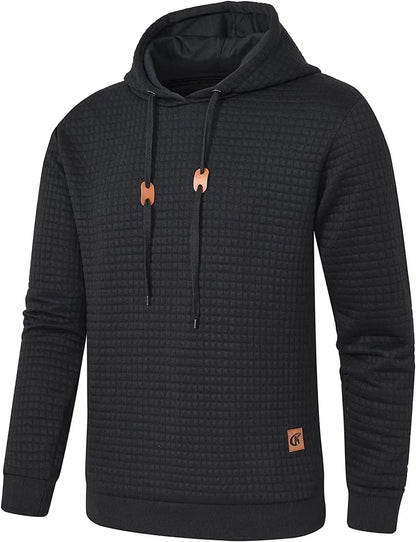 Mens waffle Long Sleeve Hoodie