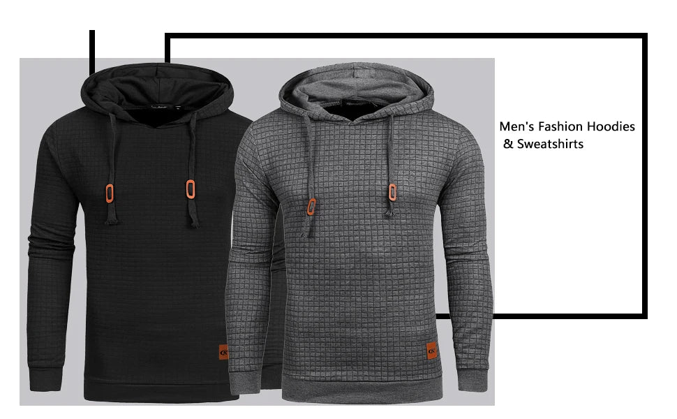 Mens waffle Long Sleeve Hoodie