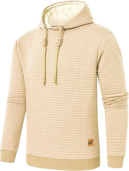 Mens waffle Long Sleeve Hoodie