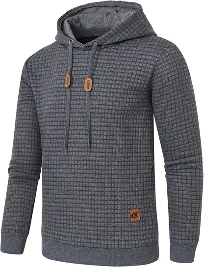 Mens waffle Long Sleeve Hoodie