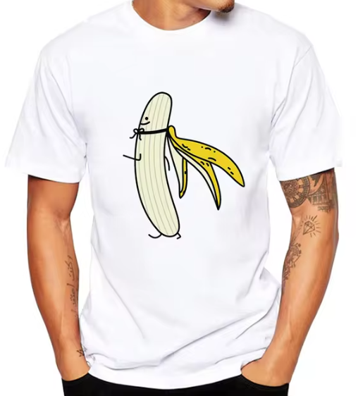 Men's Banana Disrobe Funny Design Print T-shirt